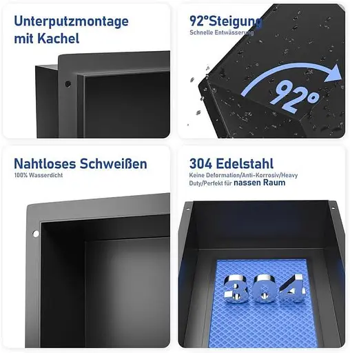 Настенное углубление из нержавеющей стали Bernkot 30 см × 30 см × 10 см - фото 5