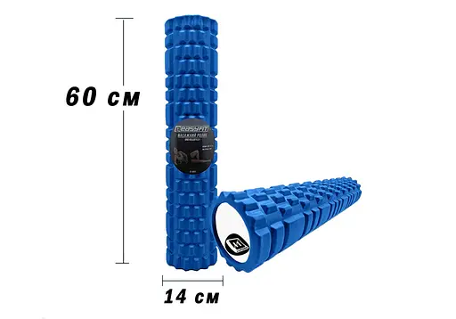 Массажный роллер EasyFit Grid Roller 60 см v.3.1 синий (EF-2037-BL) - фото 3