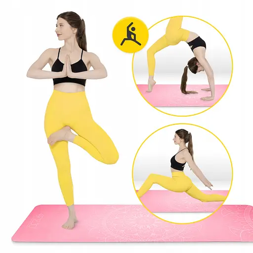 Коврик (мат) спортивный 4FIZJO замша 183 x 61 x 0.15 см для йоги и фитнеса Pink (P-5905973404419) - фото 12