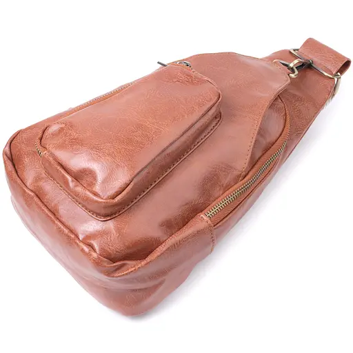 Женская сумка Vintage из экокожи с акцентом на текстильном ремне 18х33х10 см sum0026946 - фото 5