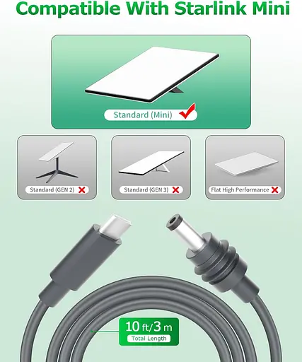 Кабель питания для Starlink Mini DC USB Type-C 3м (18644) - фото 2