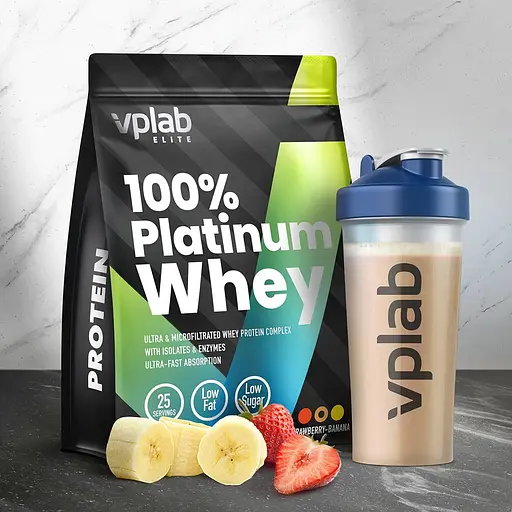 Протеїн VPLab 100% Platinum Whey Полуниця та банан 750 г - фото 3
