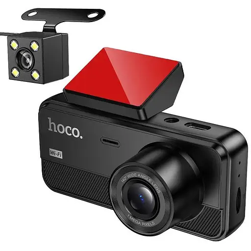 Видеорегистратор Hoco DV15 2-inch display driving recorder Черный - фото 1