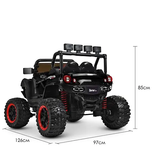 Електромобіль дитячий Bambi Джип M 3804EBLR-2-3 Racer 4×45W з пультом шкіряним сидінням та EVA-колесами чорний - фото 3