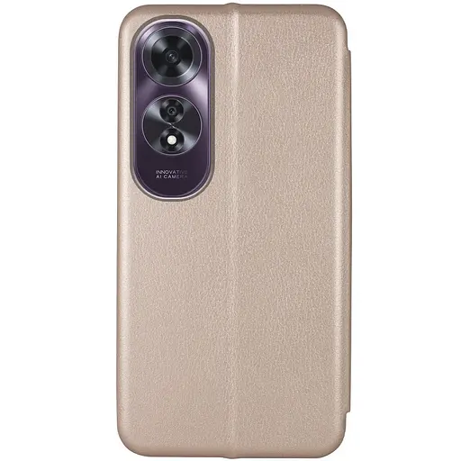 Шкіряний чохол-книжка Classy для Oppo A60 4G Золотий - фото 2