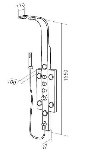 Душова панель з виливом AM.PM Tender 3 W45P-3-163S, Хром - фото 2
