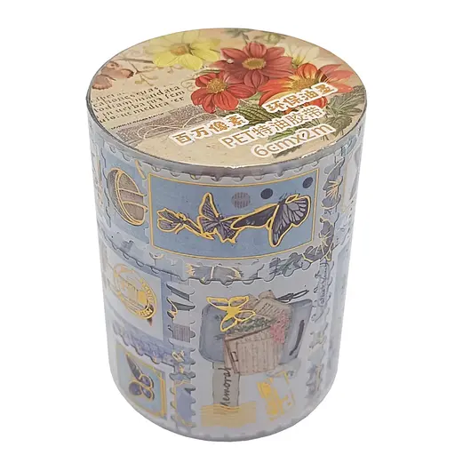 Декоративна стрічка з наліпками "Ретро стиль" XM-JD2859-3, 6 см 2 м