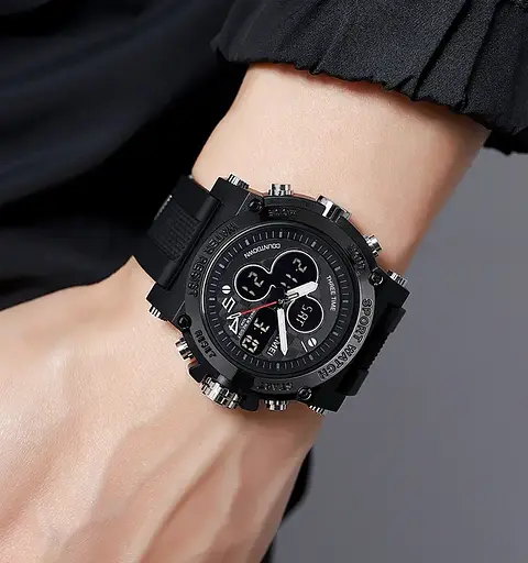 Часы мужские наручные спортивные Skmei 2065 (Черный с черным) - фото 6