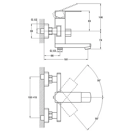 Змішувач для ванни TROYA GOF3-A095 нержавіюча сталь 30412 - фото 3