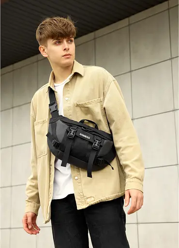 Велика чоловіча поясна сумка бананка для планшета Sambag 38х21 см sum0027311 - фото 4