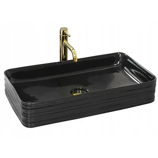 Умивальник Rea Mezo накладний black REA-U7915, Чорний - фото 1
