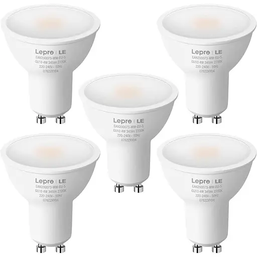 Світлодіод Lepro GU10, 2700 K, теплий білий, замінює галогенні лампи 32 Вт, світлодіодна лампа потужністю 4 Вт, 345 лм