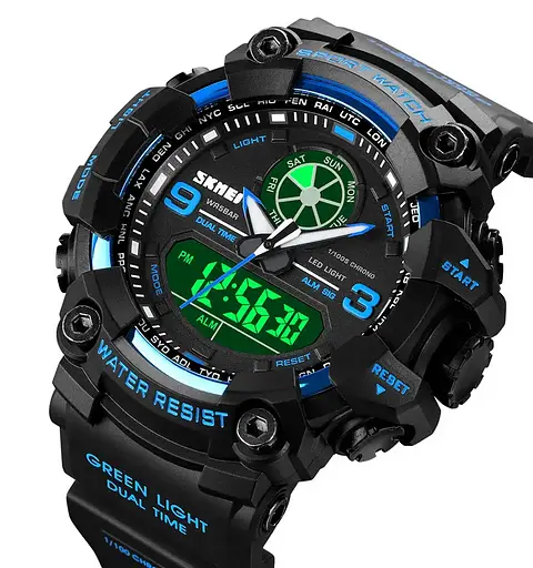 Чоловічий армійський наручний годинник Skmei 1818 Синій - фото 4