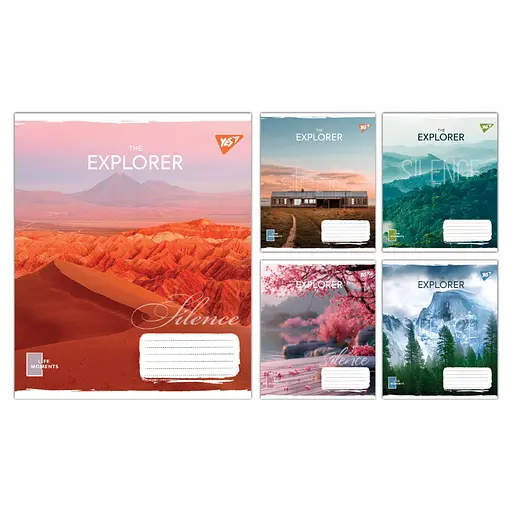 Зошити учнівські 36 аркушів клітинка Yes The Explorer, 15 шт. в упаковці