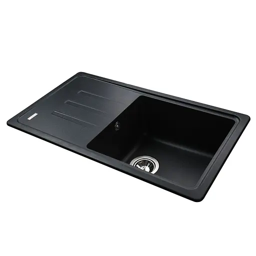Кухонная мойка гранитная Globus Lux Lugano черный металiк 780х435мм-А0001, Черный - фото 4
