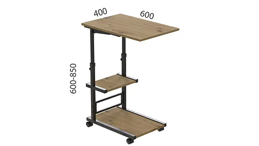 Стол приставной Ferrum-decor Адан 62x40x60 металл Черный ДСП Дуб Артизан 16мм (FRD-102489) - фото 2