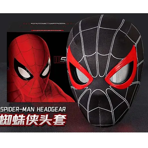 Маска 334C Людина Павук, рухома деталь, блискавка, застібка, світло, в коробці (6903317701476) - фото 2