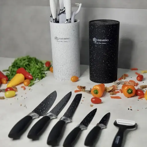 Набор кухонных ножей 7 предметов с подставкой Edenberg EB-5103 - фото 7