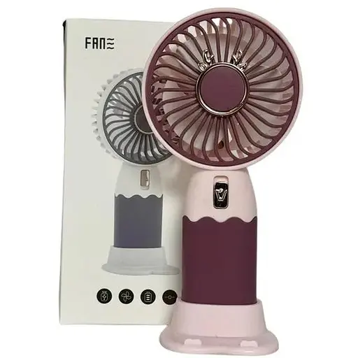 Портативный вентилятор на аккумуляторе Portable Mini Fan аккумуляторный мини вентилятор 18650 USB Бордовый - фото 1