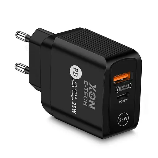 Зарядное устройство XON PowerCharge 25W (PD25) USB Type-C (PCWC025025A1С1B 6129) Черный - фото 1