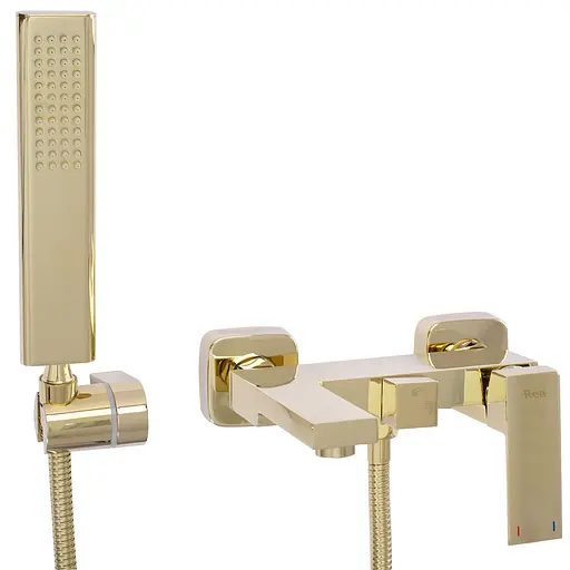 Змішувач для ванни і душа Rea Fenix ​​gold золотий настінний REA-B5666 Золотий - фото 1