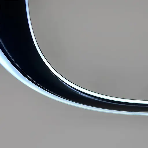 Современная подвесная люстра с черным кольцом Ø 60 см Line F | Ст. MJ341-600 BK - фото 4