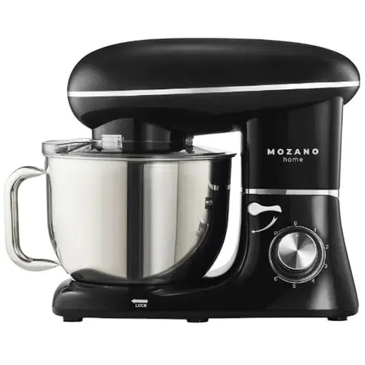 Кухонный комбайн Mozano профессиональный тестомес Kitchen Machine 2300 Вт чаша 6,2 л Black Кулинарная книга в подарок