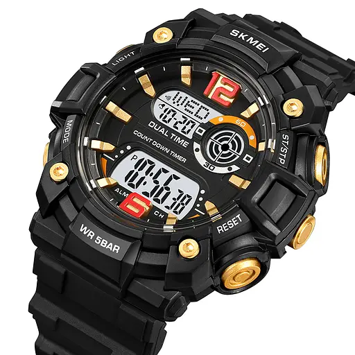 Наручний годинник чоловічий 2018GDWT Gold-White Skmei acs0030390 - фото 2