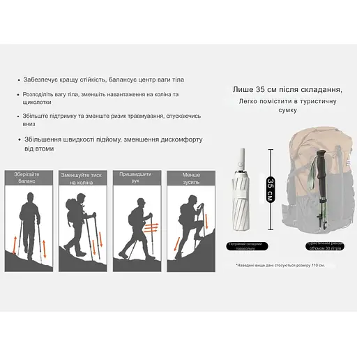 Трекінгова палиця Naturehike CNK2450DS016 110 см зелена - фото 4