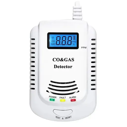 Комбинированный датчик FD 808COM 2 в 1 угарного газа + природного газа (метан, пропан) с сиреной