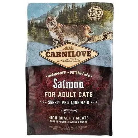 Сухой корм Carnilove Cat Sensitive & Long Hair для кошек с чувствительным пищеварением лосось 2 кг - фото 3