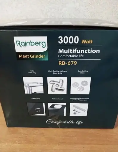 Мясорубка электрическая Rainberg RB-679 для мяса томатов 3000Вт бытовая электромясорубка для дома Черная - фото 9