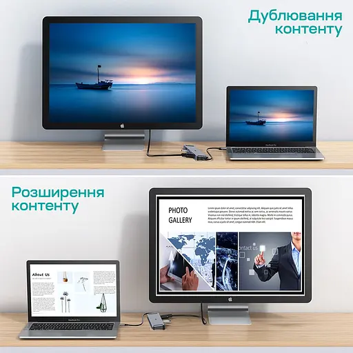 USB-C хаб 11-в-1 Choetech M20 HDMI 4K/30Hz, VGA, 3 USB-A 3.0, USB-C 3.0, RJ45, USB-C PD, SD-card, TF-card, 3.5mm audio (43-00154) - фото 10