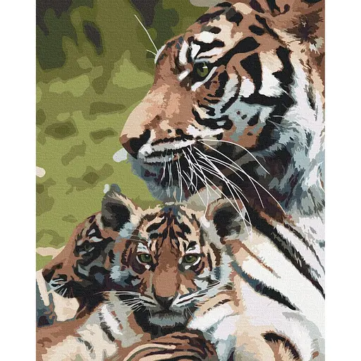 Картина за номерами Сімейство тигрів Brushme 40x50 см кольорова 000221354