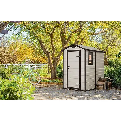 Садовий пластиковий будиночок Keter MANOR 4х6S бежевий - фото 6