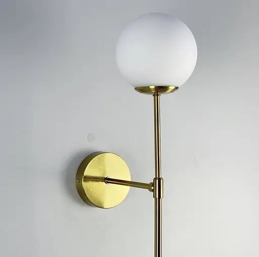 Бра в корпусі латунь з білим плафоном Арт. WJ 017 GD Line F - фото 5