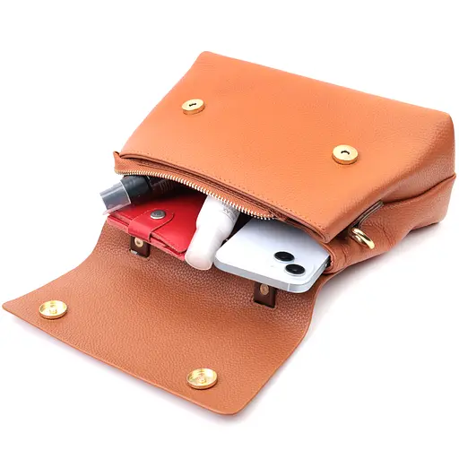 Жіноча шкіряна сумка Vintage 26х17х9,5 см 000301446 - фото 10