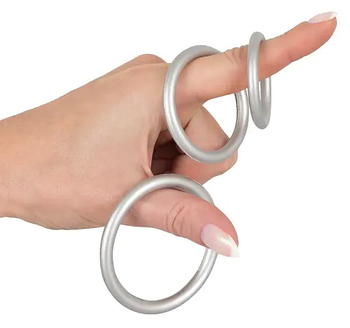 Набор эрекционных колец You2Toys Metallic Cock Ring Set 3 шт. серебристый - фото 9