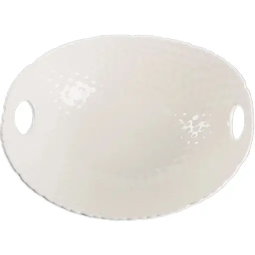 Блюдо Led Torn овальне глибоке з ручками 28.5x22.5x9 см біле (B010851)