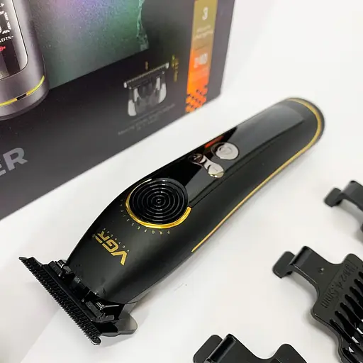 Триммер мужской VGR V-299 машинка для стрижки волос с насадками LED-дисплей 10 Вт Черный - фото 4