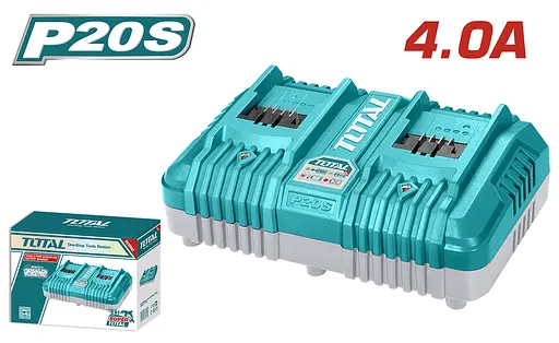 Зарядний пристрій для акумуляторних батарей TOTAL TCLI2034 20+20В (6974719) - фото 1