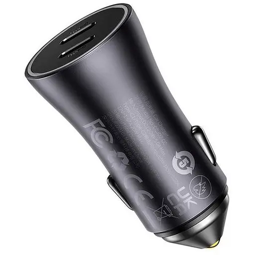 Зарядное устройство для машины - автоадаптер Baseus Golden Contactor Pro 40W C+C (CGJP000013) темно-серый - фото 3