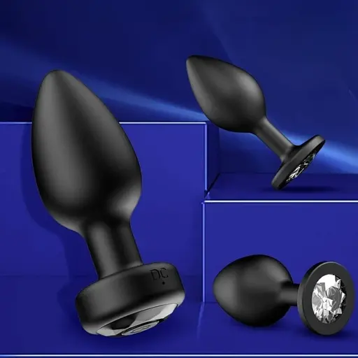 Анальная пробка I’MCUM Black Diamond с пультом управления 10 режимов вибрации Черная (7970379617696) (IM-BDiamond_black) - фото 3