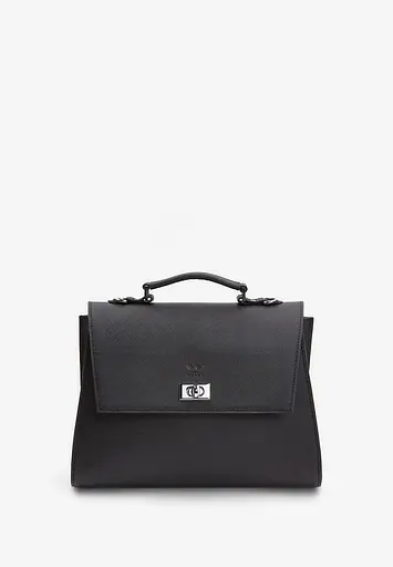 Жіноча шкіряна сумка Classic чорна Саф'яно - фото 3