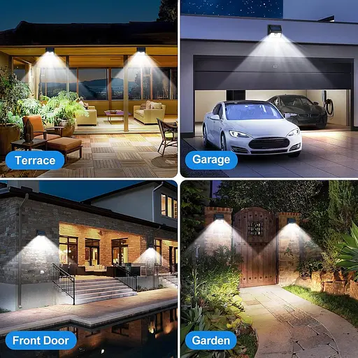 Сонячні світильники з датчиком руху на відкритому повітрі IP65 Водонепроникний 4 шт. 150 світлодіодів - фото 6