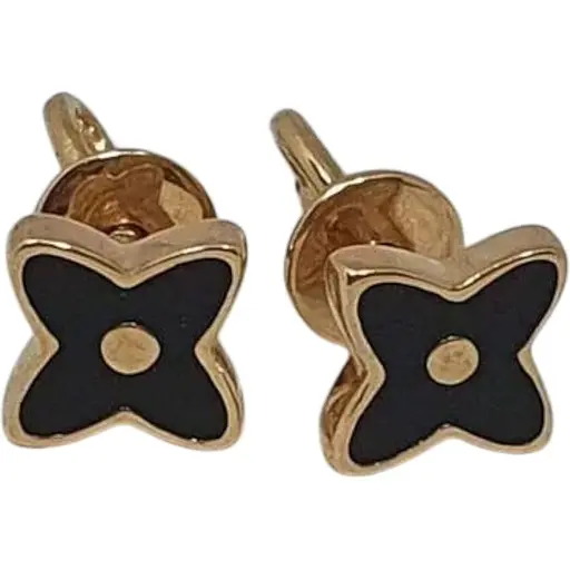 Золотые серьги-пуссеты Favoritum с эмалью. 210157