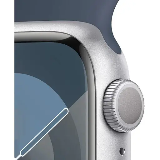 Apple Watch Series 9 GPS 41mm Silver Aluminium with Storm Blue Sport Band S/M MR903 - фото 3