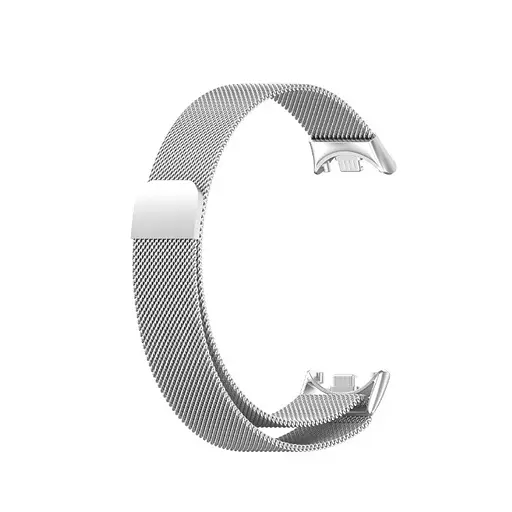 Ремешок для фитнес-браслета Boorui для Xiaomi Mi Band 8 и 9 миланская петля серебристый - фото 2