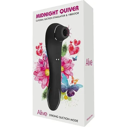 Вибратор и вакуумный стимулятор Alive Midnight Quiver Black - фото 5