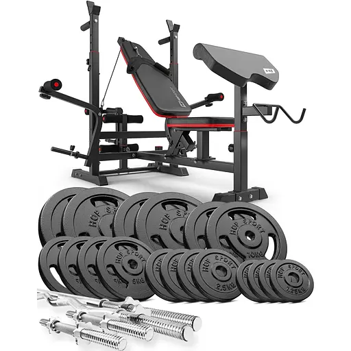 Набір Hop-Sport Strong 146кг з лавкою HS-1075